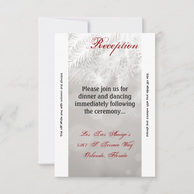 3.12x18 Empfang Card Winterweiße Pine Tree Nadel Einladung (Vorderseite)