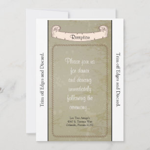 3.12x18 Hochzeitsempfangskarte Vintager Weinberg Einladung
