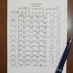 3-13 Score-Karte Notizblock