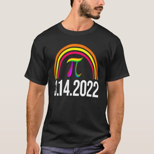3 14 2022 Pi Math Rainbow Men Mathletics Liebe Bi T-Shirt (Vorderseite)