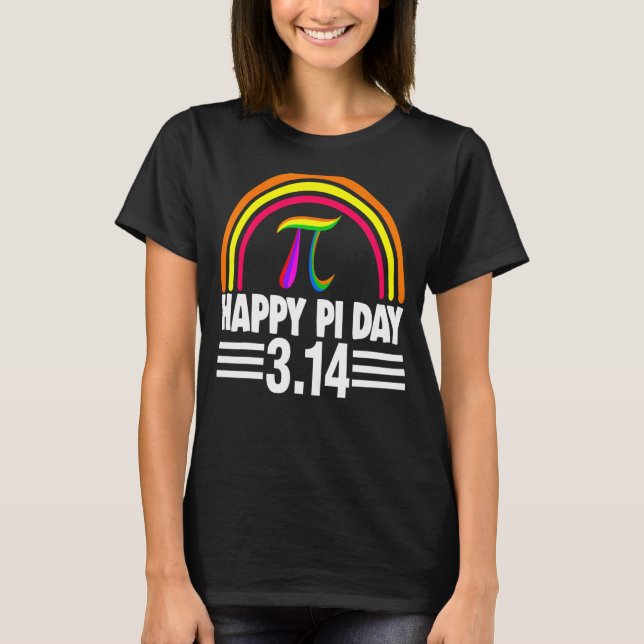 3 14 2022 Pi Math Rainbow Men Mathletics Liebe Bir T-Shirt (Vorderseite)