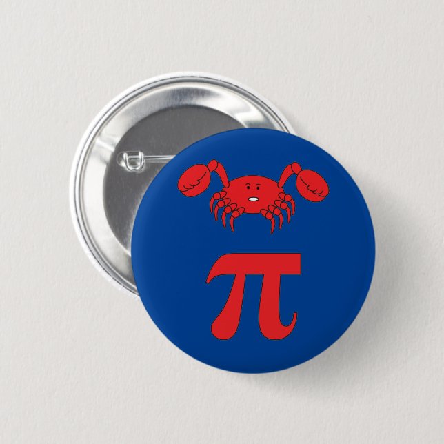 3.14 Crab Pie Pi Pun Funny Math Joke Button (Vorne & Hinten)
