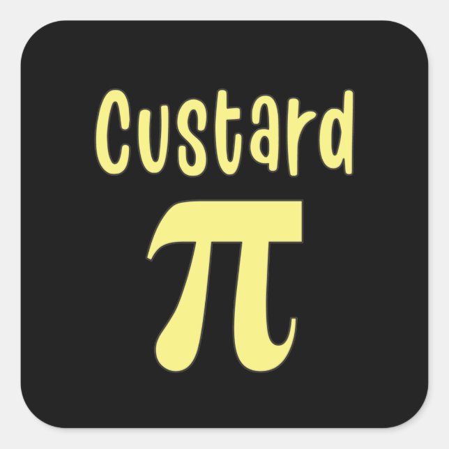 3.14 Custard Pie Pi Pun Funny Math Joke Quadratischer Aufkleber (Vorderseite)