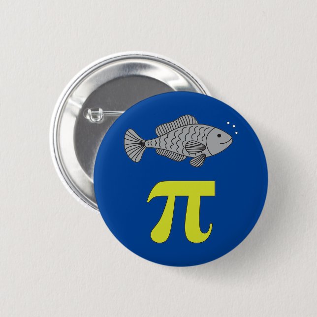 3.14 Fisch Pie Pi Pun Funny Math Joke Button (Vorne & Hinten)
