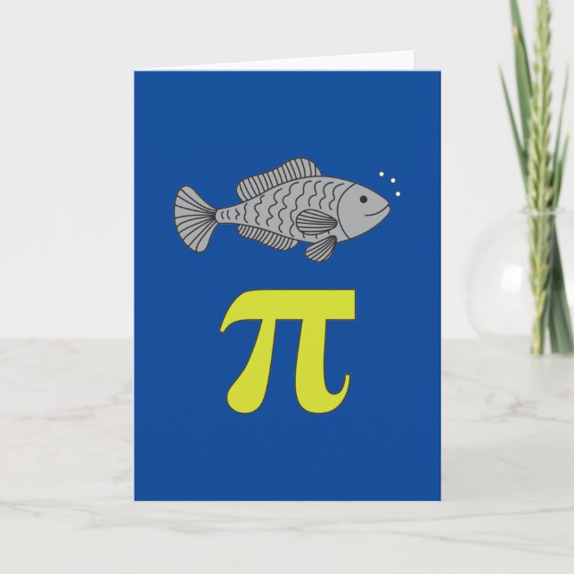 3.14 Fisch Pie Pi Pun Funny Math Joke Karte (Vorderseite)