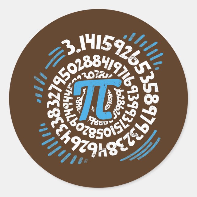 3 14 Pi Pop Art Spiral Math Science Geek Pi Day Runder Aufkleber (Vorderseite)