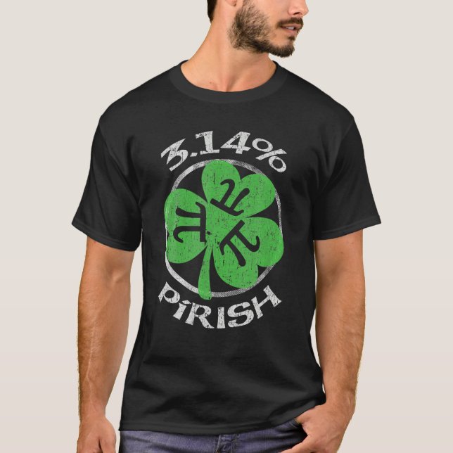 3,14% Pirish Funny St. Patricks Math Geek Pi Day T-Shirt (Vorderseite)