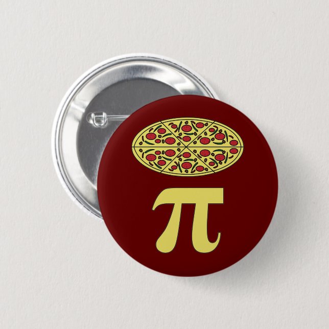 3.14 Pizza Pie Pi Pun Funny Math Joke Button (Vorne & Hinten)