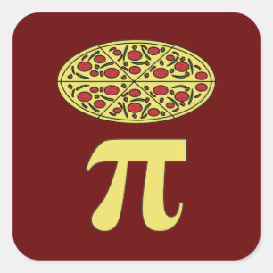 3.14 Pizza Pie Pi Pun Funny Math Joke Quadratischer Aufkleber