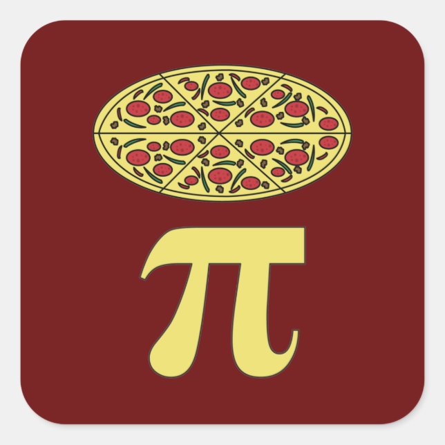 3.14 Pizza Pie Pi Pun Funny Math Joke Quadratischer Aufkleber (Vorderseite)
