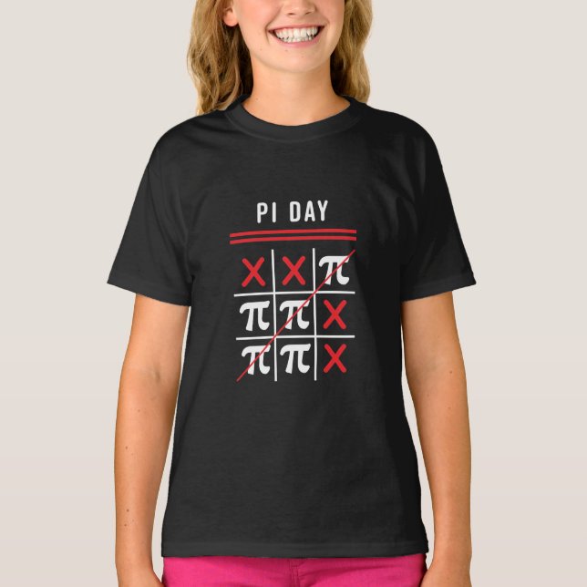 3.14 Tic-Tac-Toe-Noughts and Crosses Happy Pi Day T-Shirt (Vorderseite)