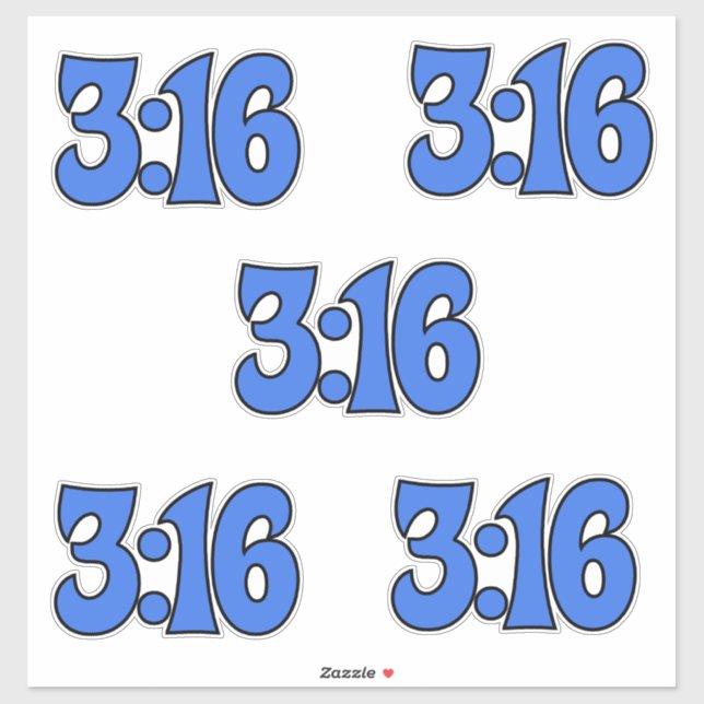 3:16, 5 Packungen Aufkleber (Blatt)