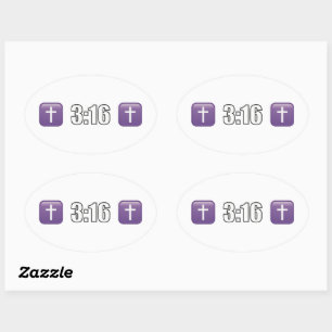 3:16 Jesus Christus Ovaler Aufkleber