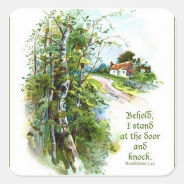 3:20 Schrift Quadratischer Aufkleber (Vorderseite)