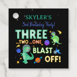 3 2 1 Blast Off Dinosaur Raum 3. Geburtstag Geschenkanhänger