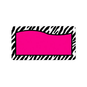 3,2 cm x 7,0 cm Hot Pink Zebradruck Versand-Adress Adressaufkleber
