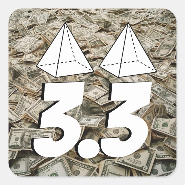 3.3 Million for those 2 Pyramid Tops Quadratischer Aufkleber (Vorderseite)