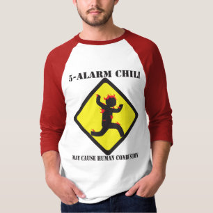 3/4" 5 Warnungs-Chili-Männer Raglan-Shirt T-Shirt