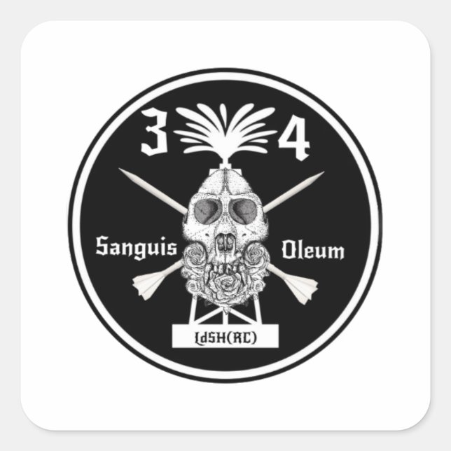 3-4 Slap Quadratischer Aufkleber (Vorderseite)