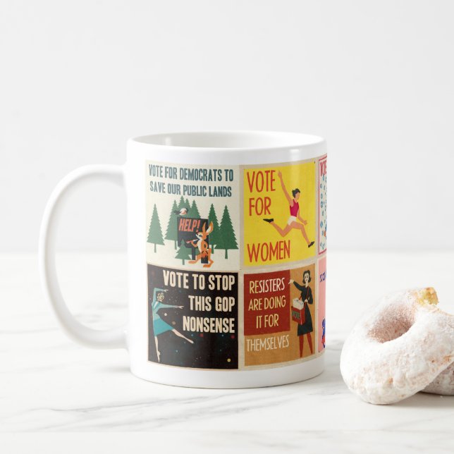 #3 (4) Vintager Tasse meme Propaganda 10 der (Mit Donut)