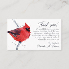 3.54x2.165 Kardinal Beerdigung Danke Fotokarte Visitenkarte