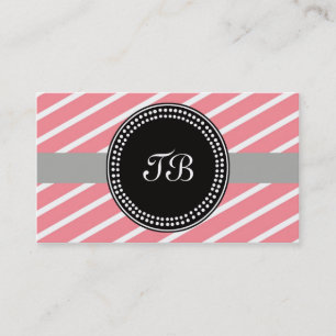 3.5 "x2.0" Visitenkarte Rosa und weiße Streifen