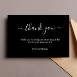 3.5 "x5" Vielen Dank, dass Sie Geburtstag haben Vi Dankeskarte<br><div class="desc">Ein elegantes,  minimalistisches Schwarz-Weiß-Design,  um Ihrer Familie und Freunden zu danken. Fügen Sie auf Wunsch ein Foto auf der Rückseite ein. Perfekt für jede Gelegenheit von Hochzeiten bis Beerdigungen.</div>