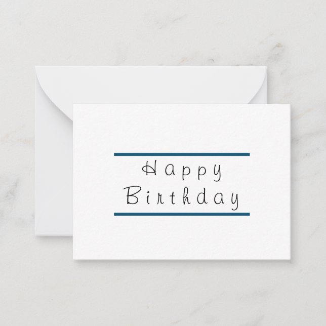 3.5 x 2.5 Happy Birthday Flat Note Card Mitteilungskarte (Vorderseite)