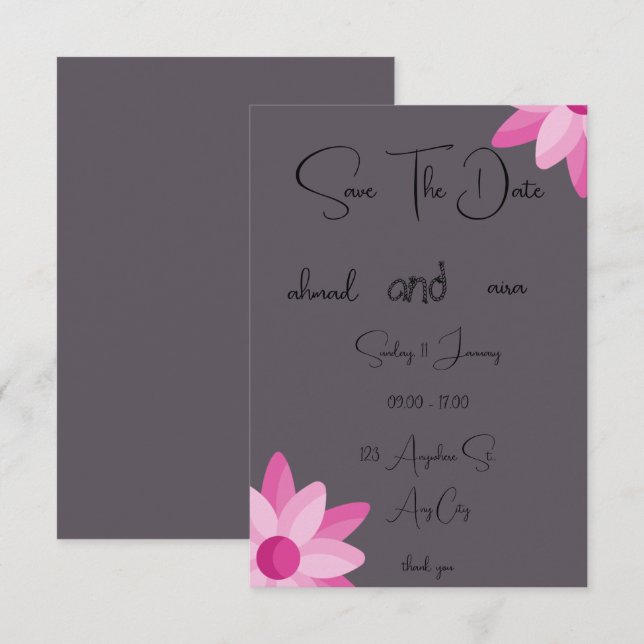 3,5" x 5" Antwortkarte - individuell anpassbare RS RSVP Karte (Vorne/Hinten)