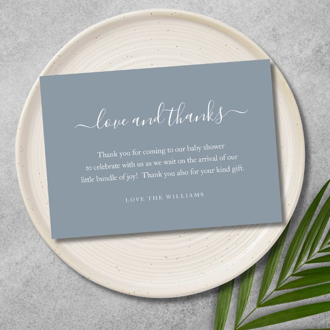 3,5" x 5" Danke, Baby Duschgeschenk Personalisiert Dankeskarte (Blue Thank You Card)