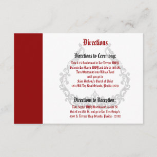 3.5 x 5 Direction Card Crimson Red Verziert Embell Begleitkarte