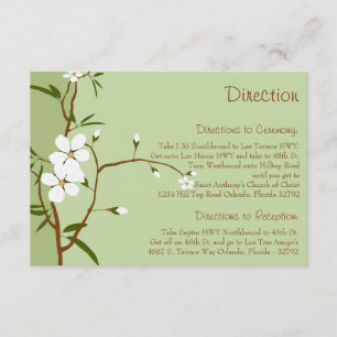 3.5 x 5 Direction Card Dogwood-Blume Begleitkarte
