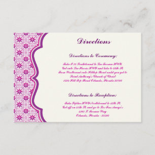 3.5 x 5 Direction Card Magenta Lila Formalflug Begleitkarte