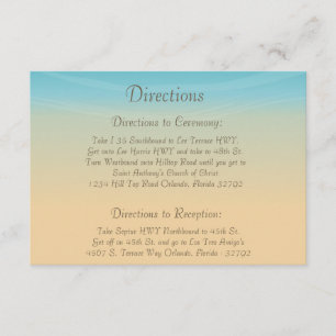 3,5 x 5 Direction Card Ocean Beach Shore Seashells Begleitkarte