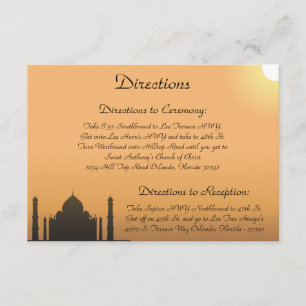 3.5 x 5 Fahrtkarte Taj Mahal Sunset Orange Yel Begleitkarte