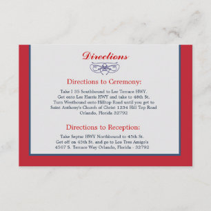 3,5 x 5 Fahrtkarte Weißes Dove Red Blue BG Ribb Begleitkarte