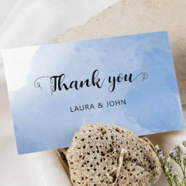 3,5" x 5" Flat Modern Watercolor Blau Vielen Dank Save The Date