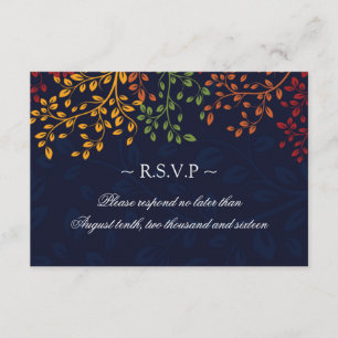3,5 x 5 - Hochzeit im Herbsts-Antwort-Karten RSVP Karte