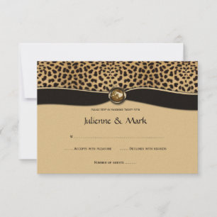 3,5 x 5 Leopard Print IMITATS Ribbon Jewel UAWG RSVP Karte