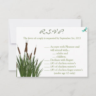 3,5 x 5 R.S.V.P Antwortkarte Cattail/Dragonfly in RSVP Karte