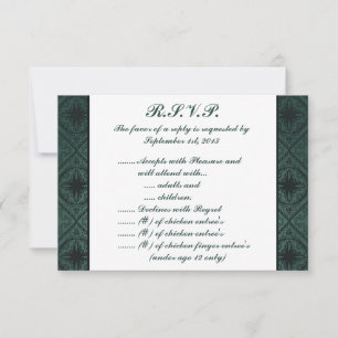 3,5 x 5 R.S.V.P Antwortkarte Damask Aquamariner Ma Einladung