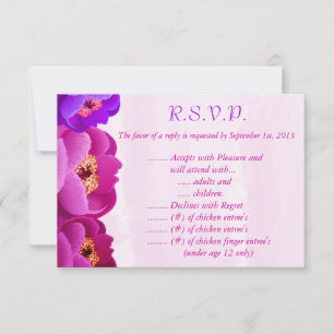 3,5 x 5 R.S.V.P Antwortkarte Lila/rosa Peony Flown Einladung
