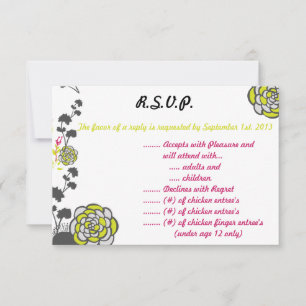 3,5 x 5 R.S.V.P Antwortkarte Lime Green/Hot Pink F Einladung