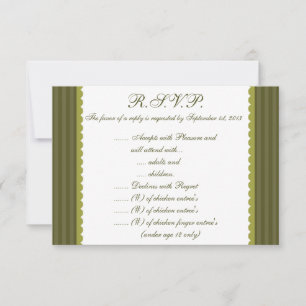3,5 x 5 R.S.V.P Antwortkarte Martini Olive Green Einladung