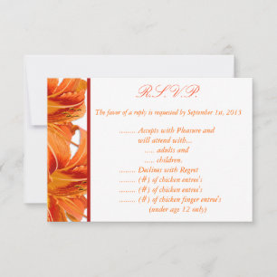3,5 x 5 R.S.V.P Antwortkarte Orange Tigerlily mit  RSVP Karte