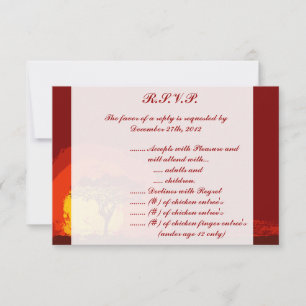 3,5 x 5 R.S.V.P Antwortkarte Roter Sonnenuntergang Einladung
