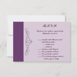 3,5 x 5 R.S.V.P Antwortkarte Royal Lila Crown/Swir RSVP Karte