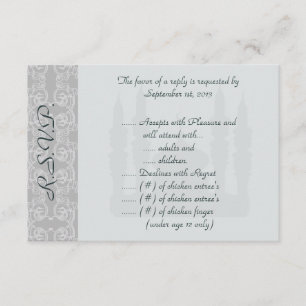 3,5 x 5 R.S.V.P Antwortkarte Soft Blue Islamic Ram Einladung