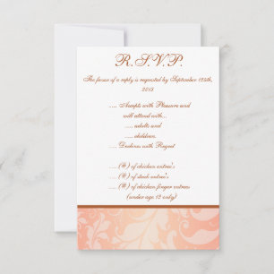 3,5 x 5 R.S.V.P Braune Rose auf rosafarbenem Fleck Einladung