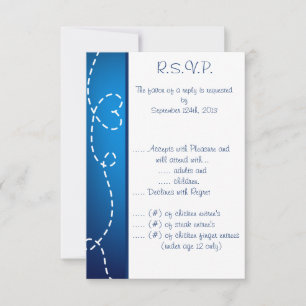 3,5 x 5 R.S.V.P Papier Flugzeug Blau Swirl Einladung